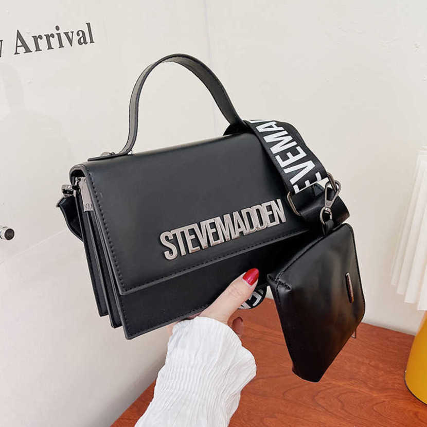 

Bag 2023 Trend Luxury Designer Women's autumn fashion versatile hand letter women's bag 50%off Black White Purses Handbag one-shoulder simple messenger handbag purse, White8