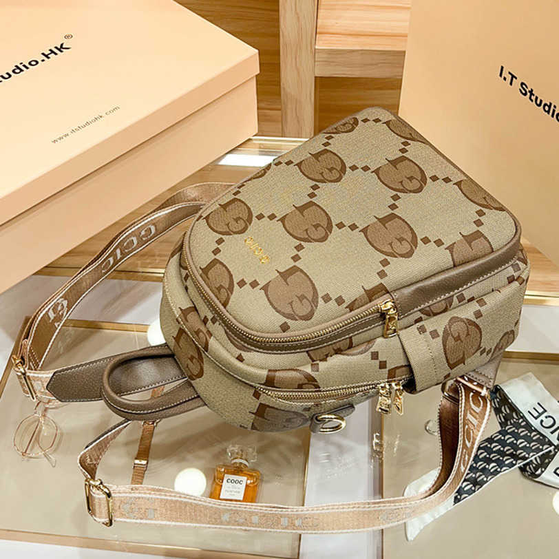 

Bags leather backpack women's new bag autumn and winter versatile large capacity commuter Purse Outlet, Khaki