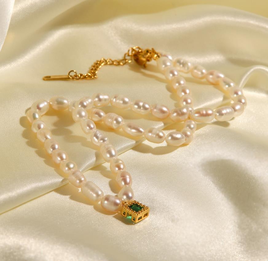 

Real pearl necklace zircon pendant necklaces women fashion jewelry summer