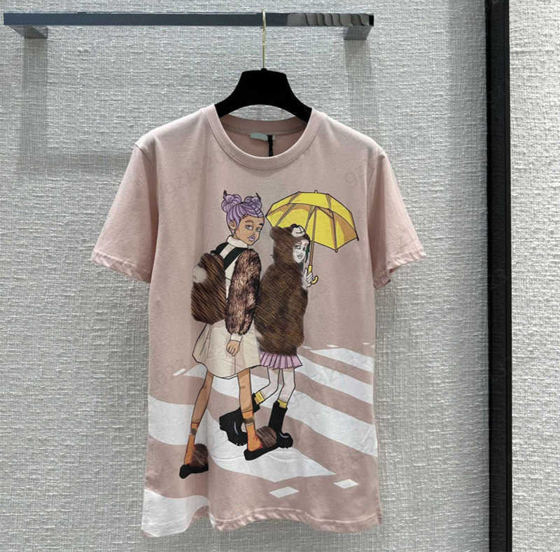 

Brand T-shirts Front Cartoon Print Crew Neck Short Sleeves T-shirt Straight Type Personality Joker Tops Womens Graphic T-shirts Summer 1970, 8 white