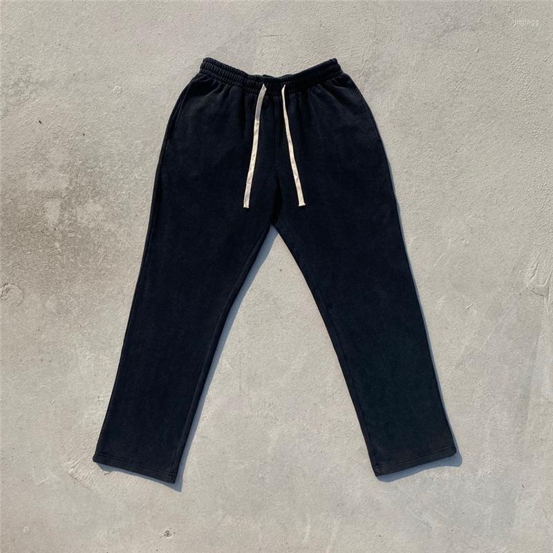 

Men' Pants Good Quality Distressed Washed Drape Loose Fashion Sweatpants Men 1:1 High Street Women Hip-Hop Solid Trouser