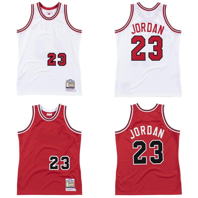 

23 Michael goat Stitched basketball Jersey S-6XL Mitchell Ness jersey 1984-85 Mesh Hardwoods Classics retro jerseys Men Women Youth white red black, Stitched jersey