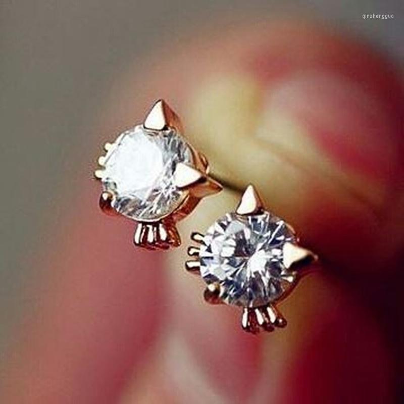

Stud Earrings CAOSHI Cute Girl With Shiny Zirconia Wedding Accessories Sweet Lady Exquisite Design Jewelry Aesthetic Female Gift