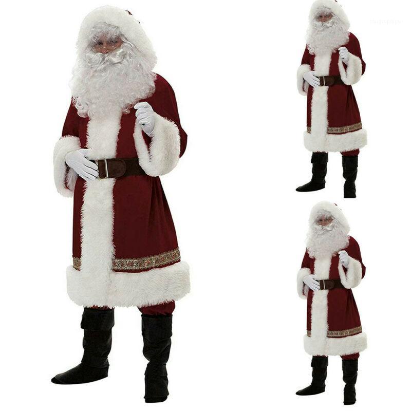 

Men' Down & Parkas Santa Claus Costume Father Christmas Fancy Budget Outfit Suit Adult Coat, Red