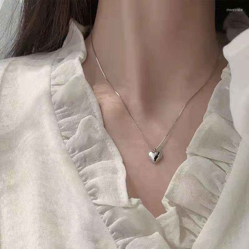 

Pendant Necklaces Korean Fashion Lace Love For Women Heart-shaped Clavicle Chain Necklace Choker Female Vintage Jewelry Collares