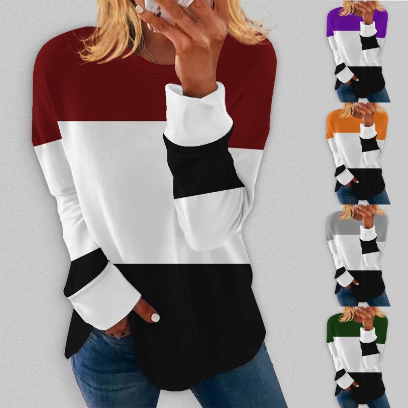 

Women' Sweaters Tri Color Cute Casual Pullover Tops Vintage Oversized Streetwear Cool Style Oversize Womens Hoodies, Purple
