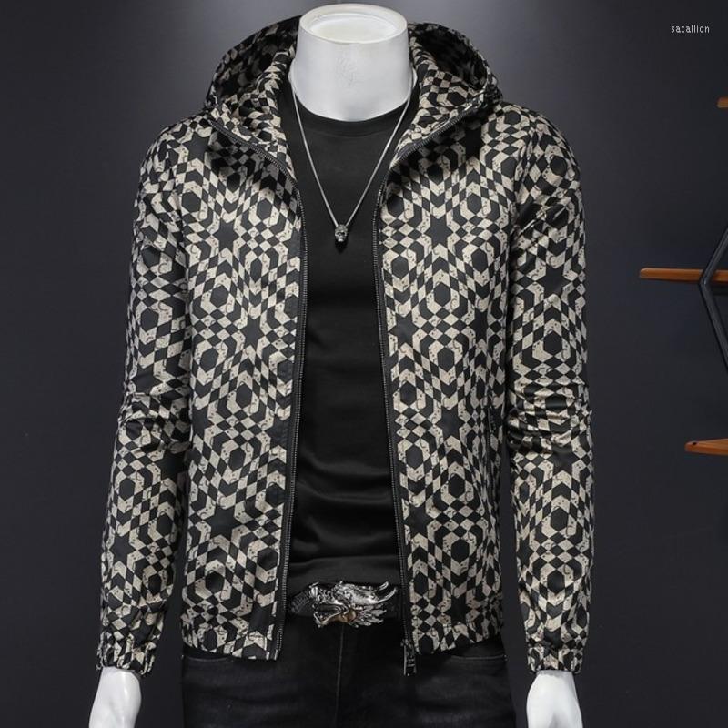 

Men's Jackets Spring Streetwear Vintage Hooded Jacket Men Bomber Letter Print Long Sleeve Zipper Coat Mens Pilot, Black