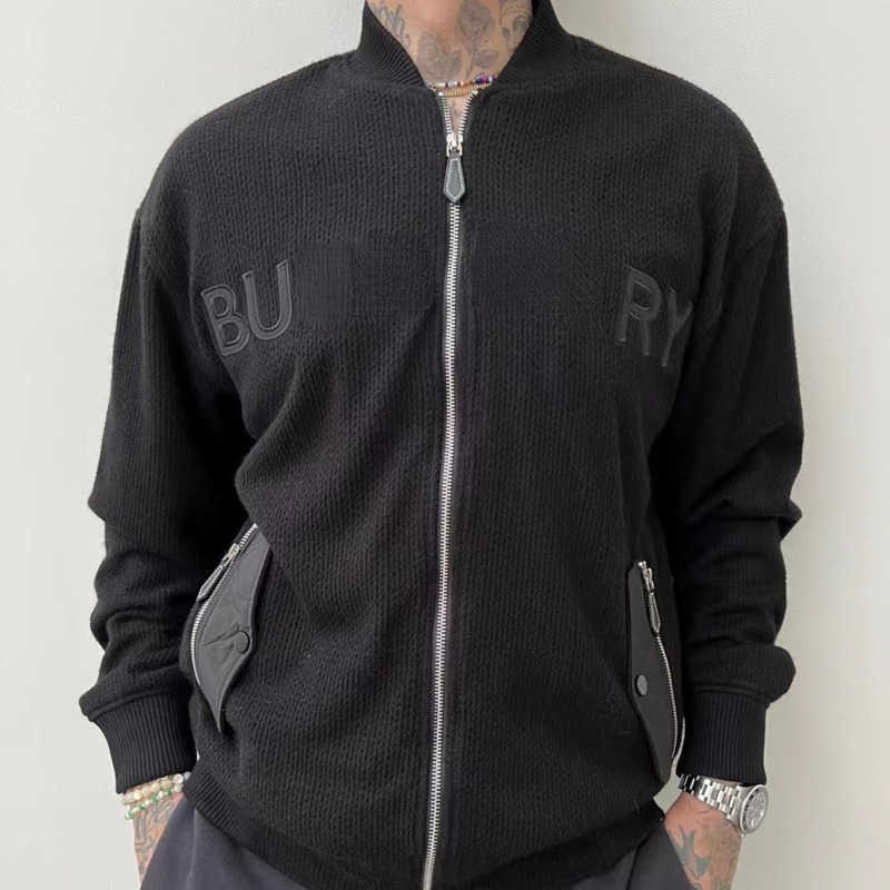 

Men's hoodie plus size jacket designer shirts leather letters knit coat Men and Women Baseball jackets Fashion Knit Cardigan Zipper Sweatshirts oversize tops 3XL, Black