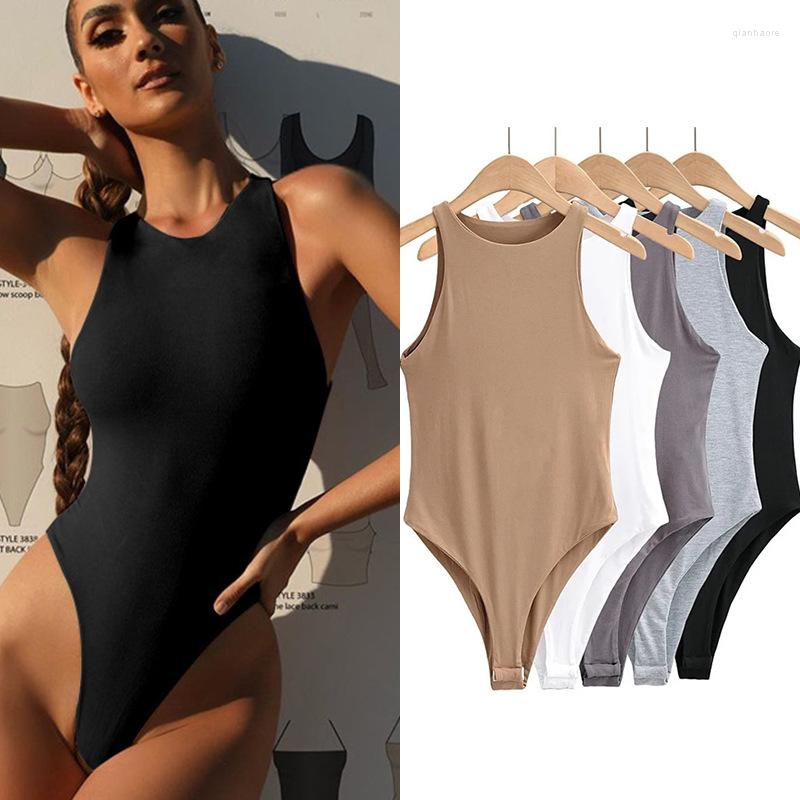 

Women' Shapers European And American Women' Sexy Sleeveless Bodysuit Top Fashion Solid Color