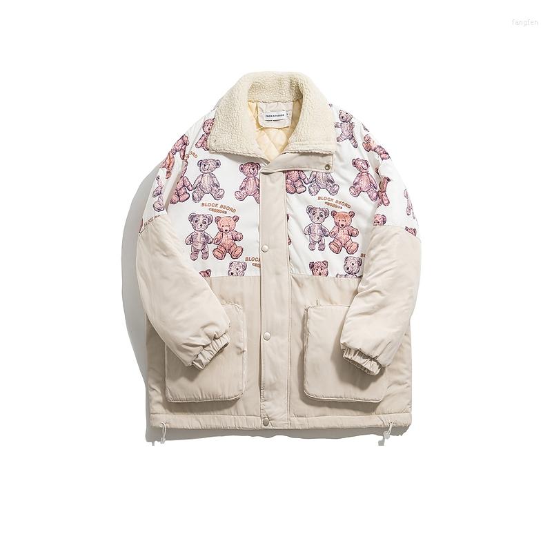 

Men' Down Korean Style Men Jacket Winter Fashion Wool Coats Harajuku Parka Coat Couple Clothes Vintage Manteau Mens ED50MF, Black