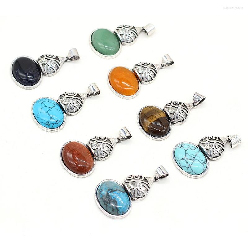 

Pendant Necklaces 1pcs Natural Green Aventurine Tiger Eye Stone Pendants For Earring Necklace Jewelry Making Accessories Women Gift Size