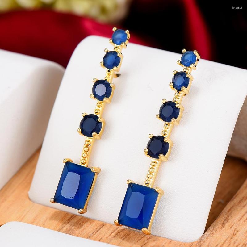 

Dangle Earrings Missvikki 2023 Trendy Shiny CZ Square Geometric Pendant Jewelery For Women Fashion Wedding Daily Girl Jewelry