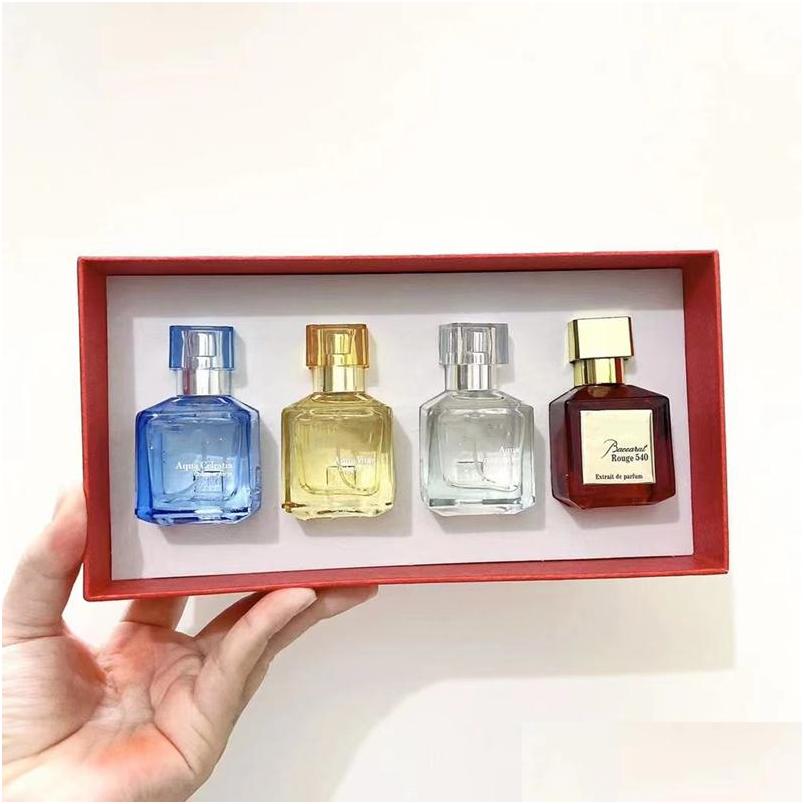

Perfume Bottle Pers Woman Man Baccarat Per Set 30Ml 4Pcs Edt Rouge 540 Cologne Fragrance Long Lasting Smell Spray Fragrances Drop De Dh4Ty