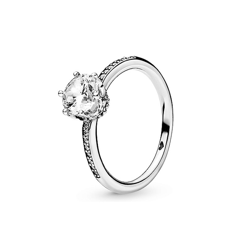 

NEW Sparkling Crown RING with Original Box for Pandora Real 925 Sterling Silver Wedding designer Jewelry For Women Girlfriend Gift Blue CZ Diamond Rings Set