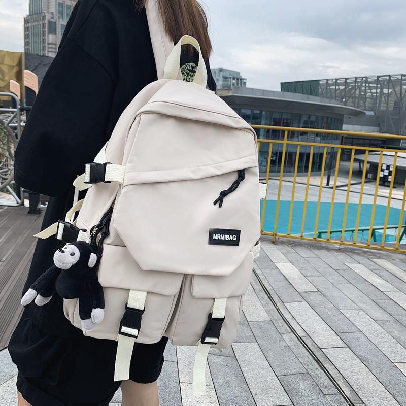 

Backpack Monkey Pendant Bag For Women Youth Lady Men Couples More Enduring Use Travel Female Knapsack, Black