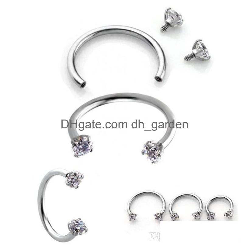 

Nose Rings Studs Piercing Septo Lip Eyebrow Ear Septum Cartilage Helix Captive Hoop Ring Percing Labret Nariz Aro Nez 16G Dhgarden Dhtg0