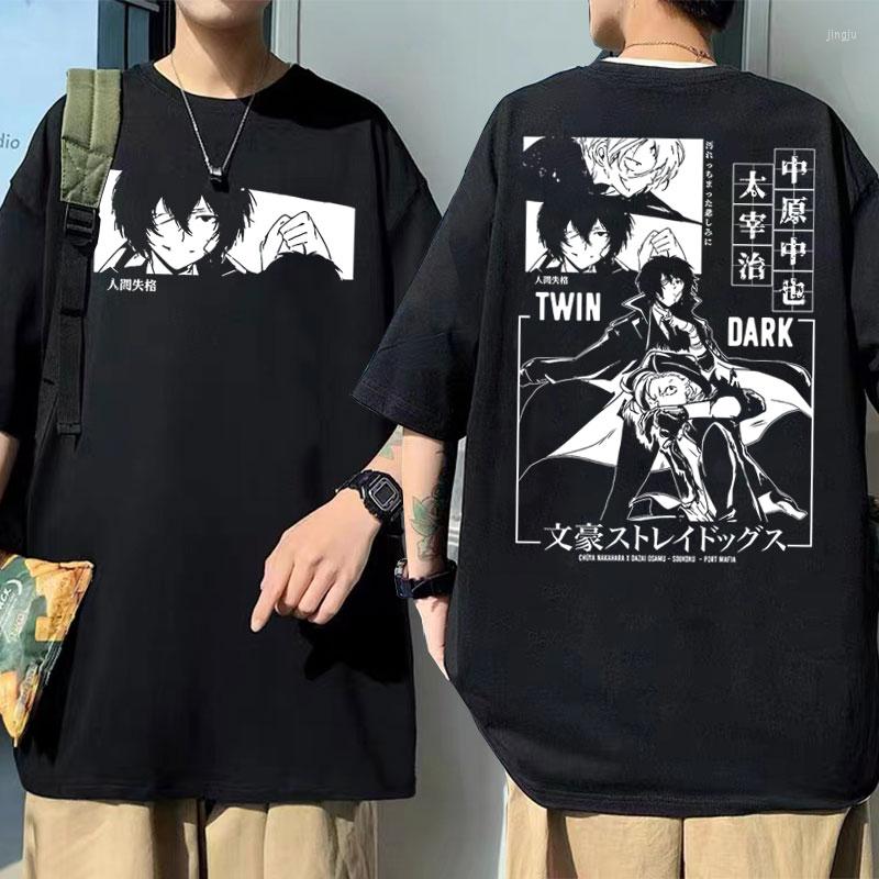 

Men's T Shirts Male Streetwear Men Women Vintage Oversized T-shirt Anime Bungo Stray Dogs Dazai Osamu Nakahara Chuuya Eyes Tshirt, Red
