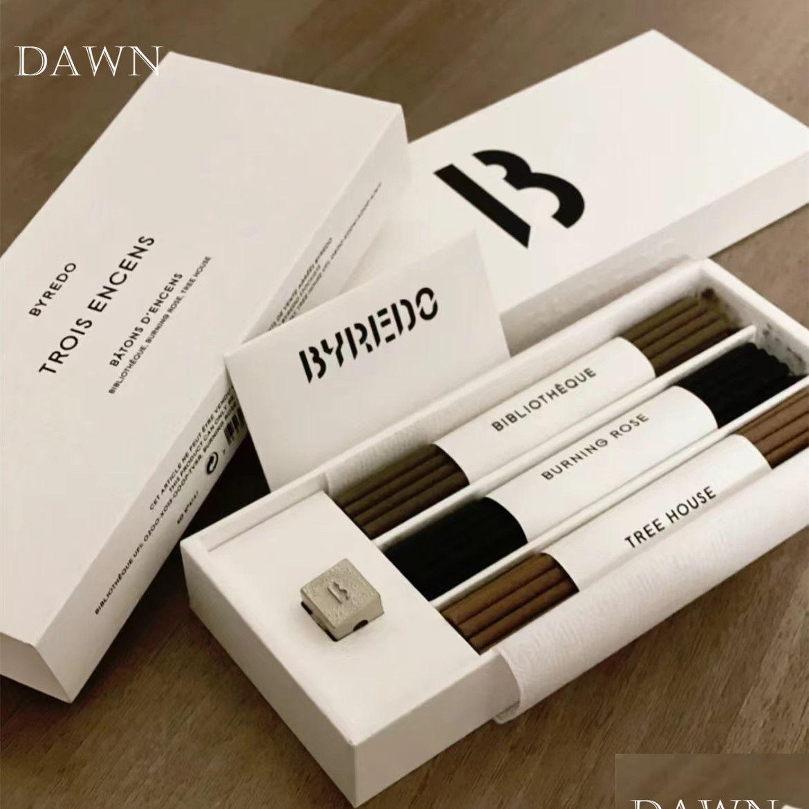 

Car Dvr Incense Byredo Trois Encens 60Pcs Set Sticks 20Pcs With 3Kinds Bibliotheque Burning Rose Tree House Long Lasting Smell Solid P Dh1Kb