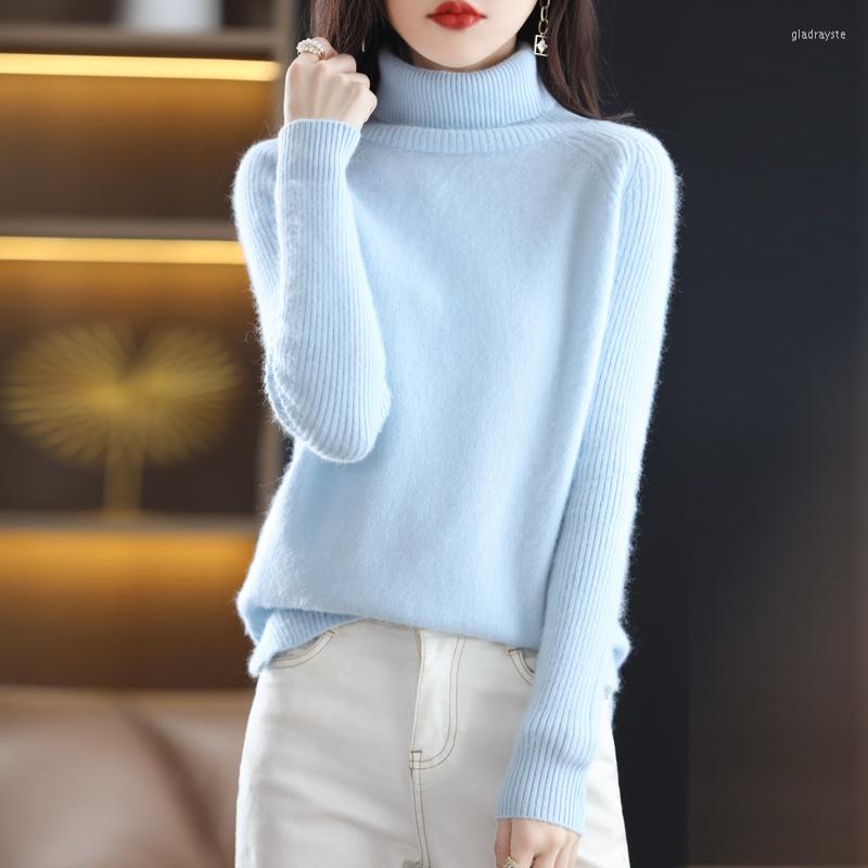 

Women' Sweaters Mink Fleece Sweater Women' Long Sleeve Turtleneck Pullover Knitted Slim Fit Warm Autumn And Wintermink Sweate, Black