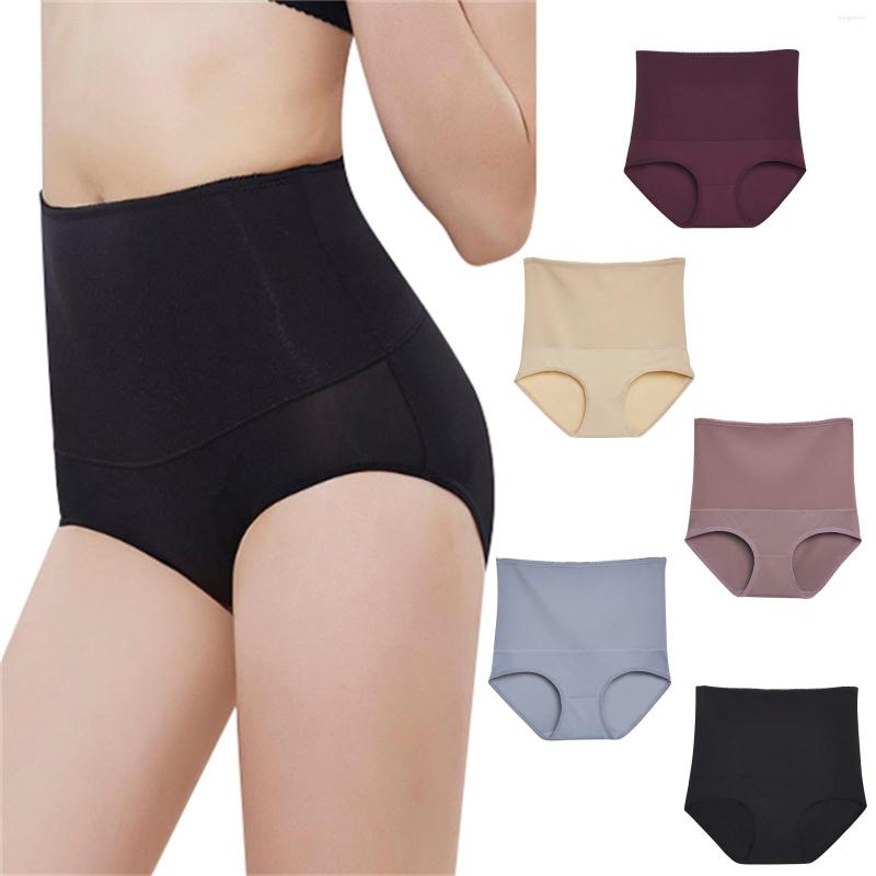 

Women's Shapers Ladies Cotton Underwear Women'S High Waist Belly Lifting Hip Breathable Elastic Seamless For Women Bikini, Red