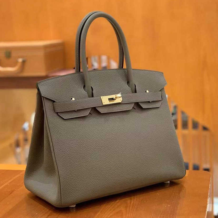

High Quality Design Bags bag leather handbag for women luxury 30 grey 49%off Factory Handbag Purse for Women, Elephant grey 30cm