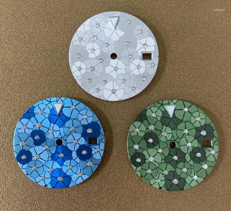 

Watch Repair Kits 28.5mm Green Luminous Dial With Diamond For NH35 Movement