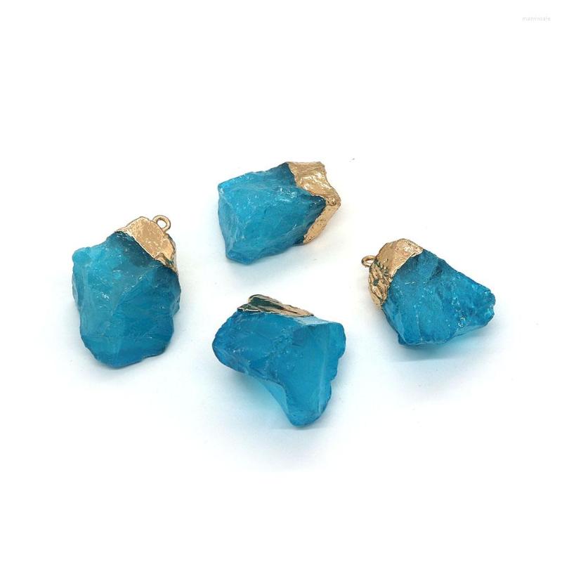 

Pendant Necklaces Natural Stone Irregular Blue Crystal Rough 25-50mm Charm Fashion Jewelry DIY Necklace Earrings Bracelet Ladies Accessory