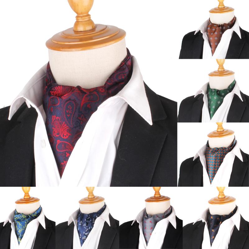 

Bow Ties Floral Paisley Men Cashew Tie Wedding Formal Cravat Ascot Scrunch Self British Gentleman Polyester Soft Neck Luxury Jacquard