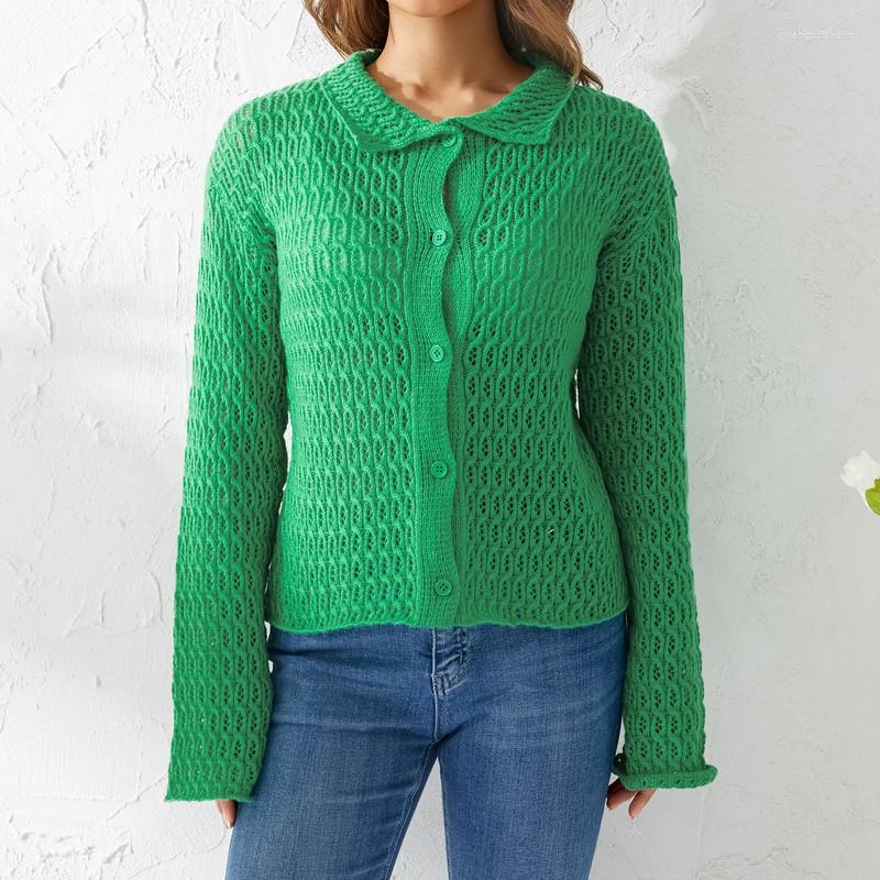 

Women' Knits Women Vintage Sweaters Fall Winter Clothes 2023 Hollow Y2k Korean Fashion Cardigans Long Sleeve Tops Female Clothing