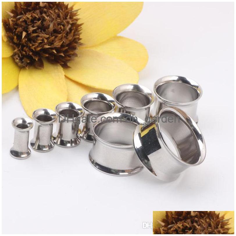 

Plugs Tunnels 100Pcs/Lot Mix 416Mm Wholesale Stainless Steel Double Flare Ear Tunnel Plug Gauges Expander Pierce Drop Deli Dhgarden Dhcnn