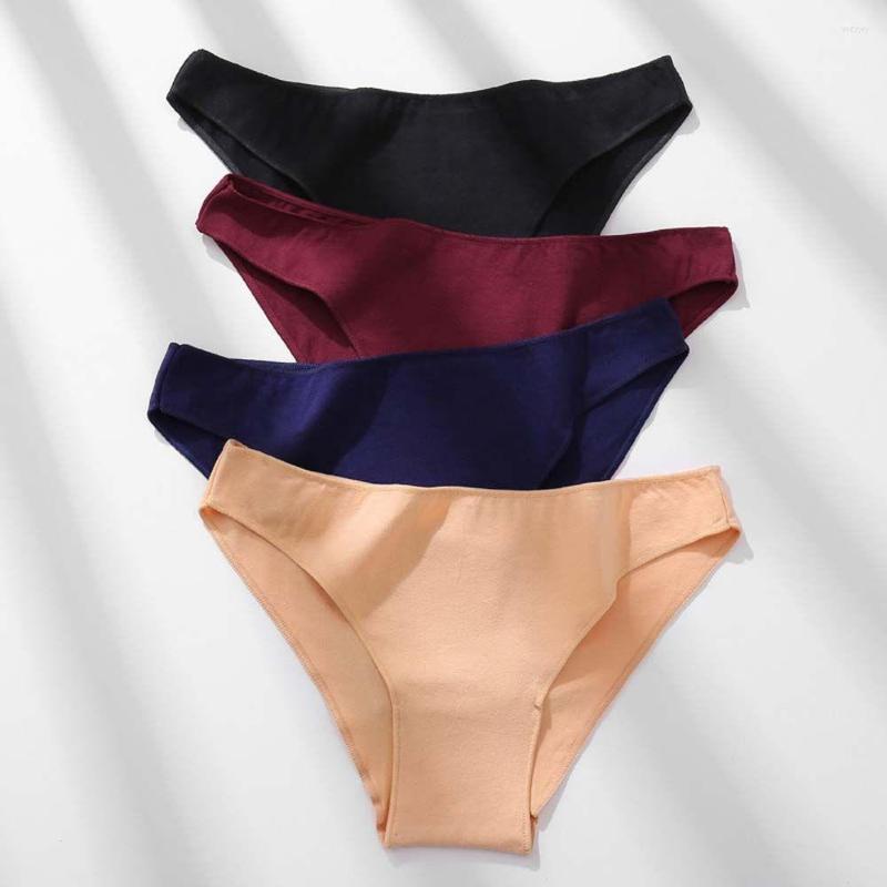 

Women's Panties 1PCS Cotton Underwear Women M-2XL Comfortable Ladies Plus Size Underpants Solid Color Briefs Female Lingerie, Black