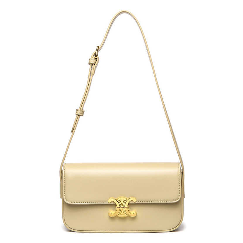 

women's Women Underarm Versatile Simple Buckle Small Square Bag One Shoulder Handbag one-shoulder simple messenger handbag purse, Yellow6