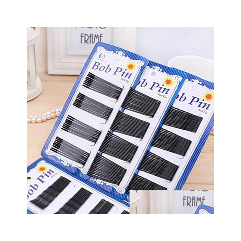 

Hair Clips 60Pcs/Lot Black Plated Thin 4.5Cm Bobby Pin Metal Barrette Top22 Drop Delivery Products Care Styling Dhjz7