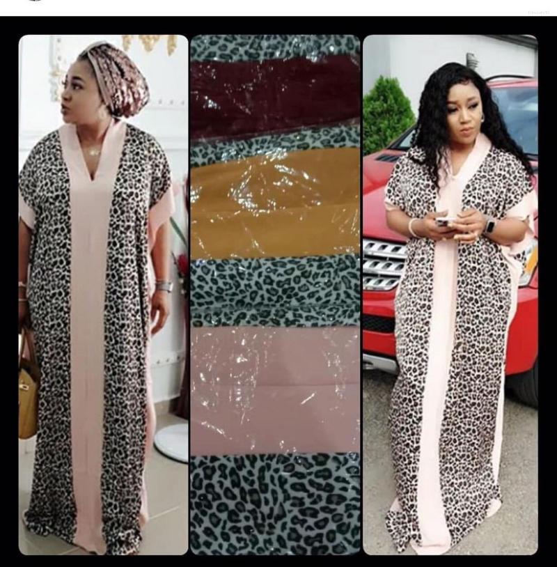 

Ethnic Clothing African Dashiki Dress Silk Abaya V Neck Print Leopard Bandage Maxi Bazin Vintage Bat Sleeve Robe Gowns Africa Sexy Lady