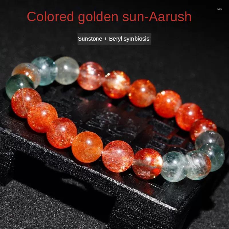 

Strand 7A Natural Sunstone Colorful Law Bracelet Crystal Collection Grade