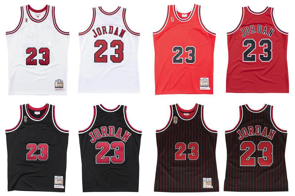 

Stitched 23 Michael S-6XL Mitchell Ness jersey 1995-96 finals trophy Mesh Hardwoods Classics retro jerseys Men Women Youth white black red 23, Stitched jersey