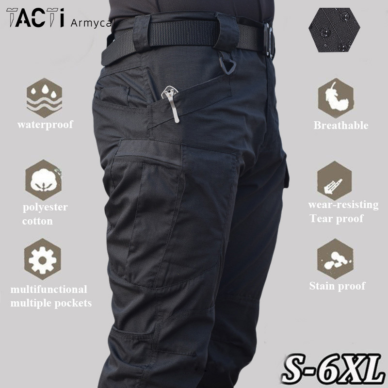 

Men  Pants Tactical Cargo Men Outdoor Waterproof Combat Military Camouflage Trousers Casual Multi Pocket Male Work Joggers 6Xl 230217, Summer 1