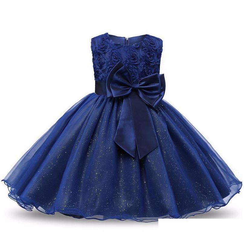 

Girl'S Dresses Flower Sequins Princess Toddler Girls Summer Halloween Party Girl Tutu Dress Kids For Clothes Drop Delivery B Dh8I6, Prussian blue