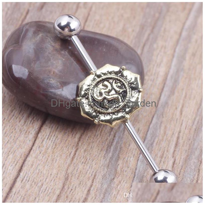 

Plugs Tunnels 316L Stainless Steel Lotus Flower Ball Head 38Mm Industrial Barbell Tragus Ear Bar Piercing Body Jewelry Gir Dhgarden Dhcrr