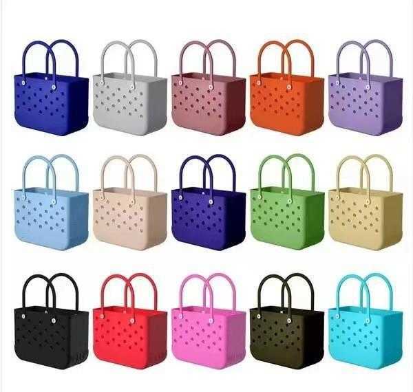 

Beach Bags EVA waterproof durable vegetable basket storage bag savings bag outdoor portable print bag large-capacity beach bag 230217, Rose red