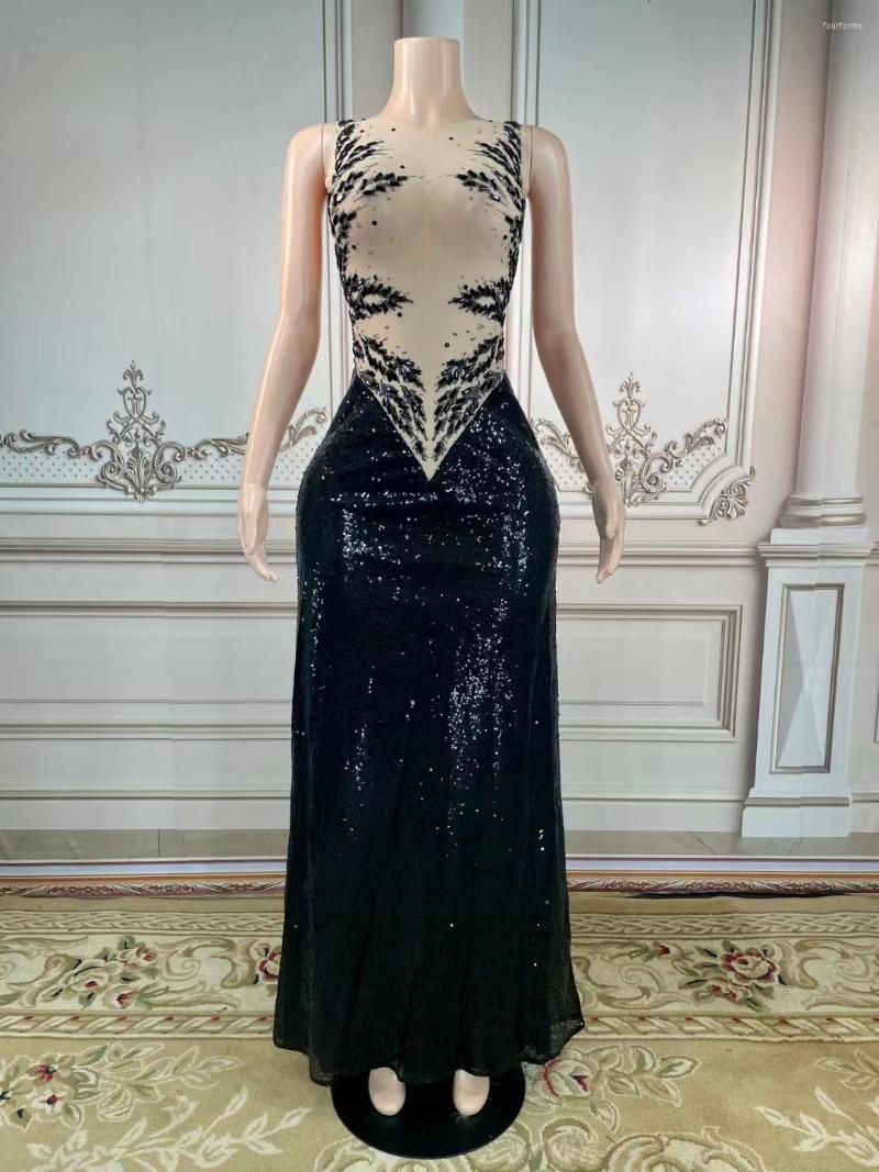 

Stage Wear Sparkly Rhinestones Mesh Transparent Jumpsuit Long Sleeve Women Birthday Prom Party Outfit Dancer Show Performance Costume, Picture