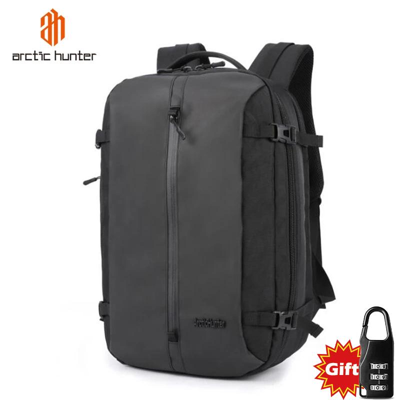 

Backpack ARCTIC Casual Men Shoulder Bag Large Capacity Waterproof Student Computer School Male Mochila, Black