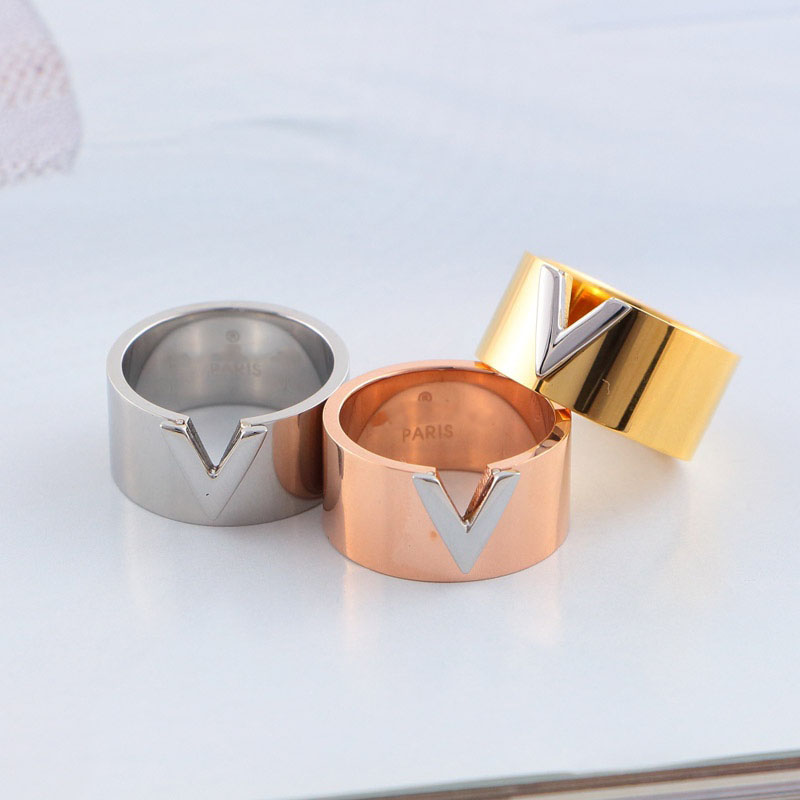 

3color 18K Gold Plated Band Rings FashionLuxury Brand Desinger Titanium Steel Paty Anniversary Men Women Lovers Jewelry