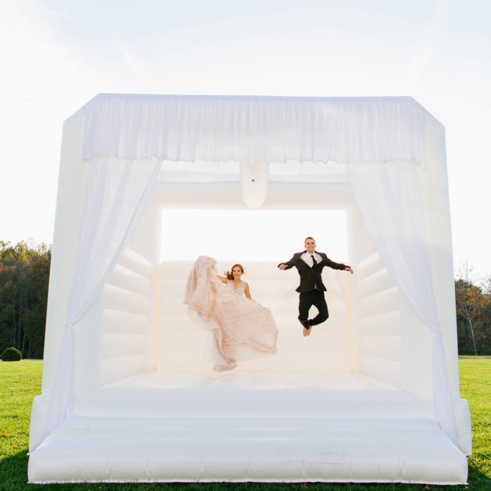 

mariage commercial white bounce house inflatable jumper bouncer bouncing castle playhouse for wedding