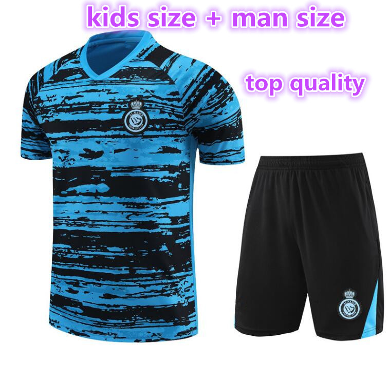 

22 23 Al Nassr FC adult short sleeve training suit kids tracksuits soccer Jerseys Ronaldo 2022 2023 CR7 Gonzalo Talisca Football TRACKSUIT Half shorts KIT set
