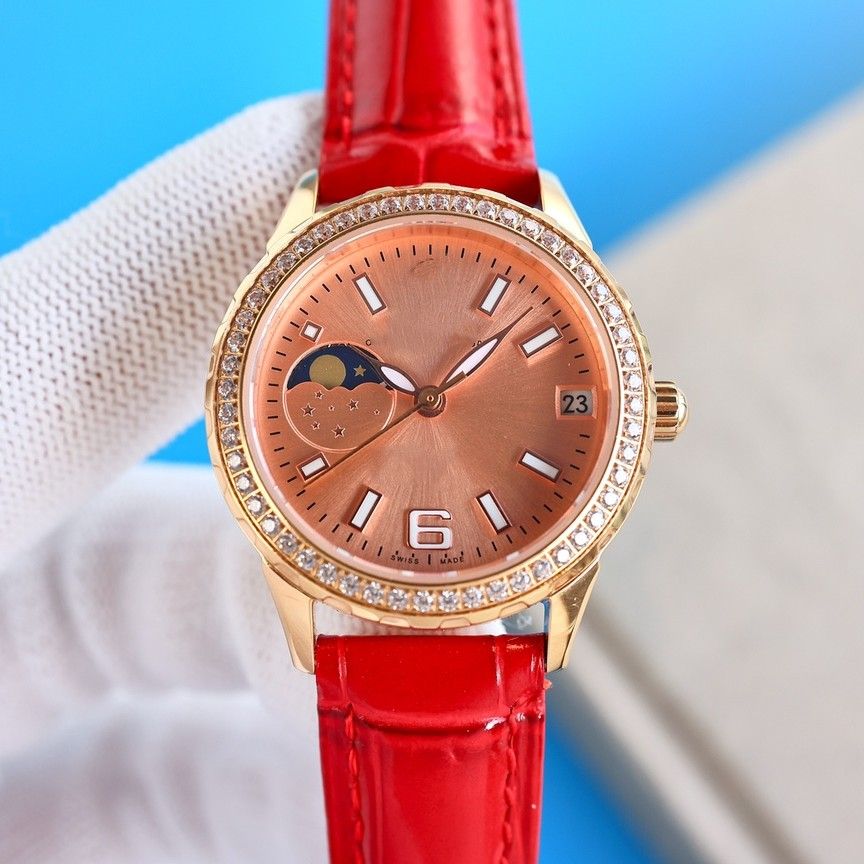 

Women's luxury watch 8217 Sports Sun Moon Star function watch Fashion women's night time super luminous Sapphire Crystal scratch waterproof cowhide watch, Customize