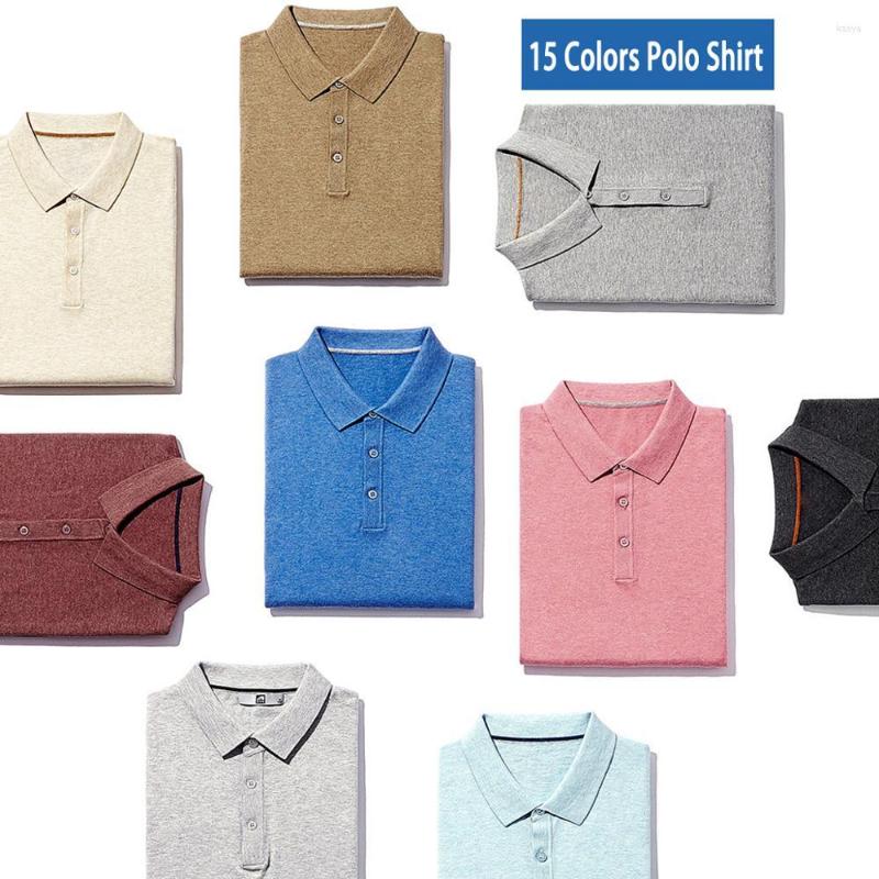 

Men's Polos 15Colors S Men Sweater Quality Combed Cotton Knit Summer Short Sleeve Male Pullover Trun-down Collar Fit 4XL Muls Brand, 7628-anhong