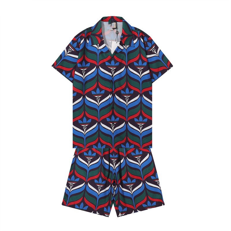 

Men's Shorts Summer Short-sleeved T-shirt Men's Gradient Suit Set With Handsome Clothes Trend Tide BrandMen's 015