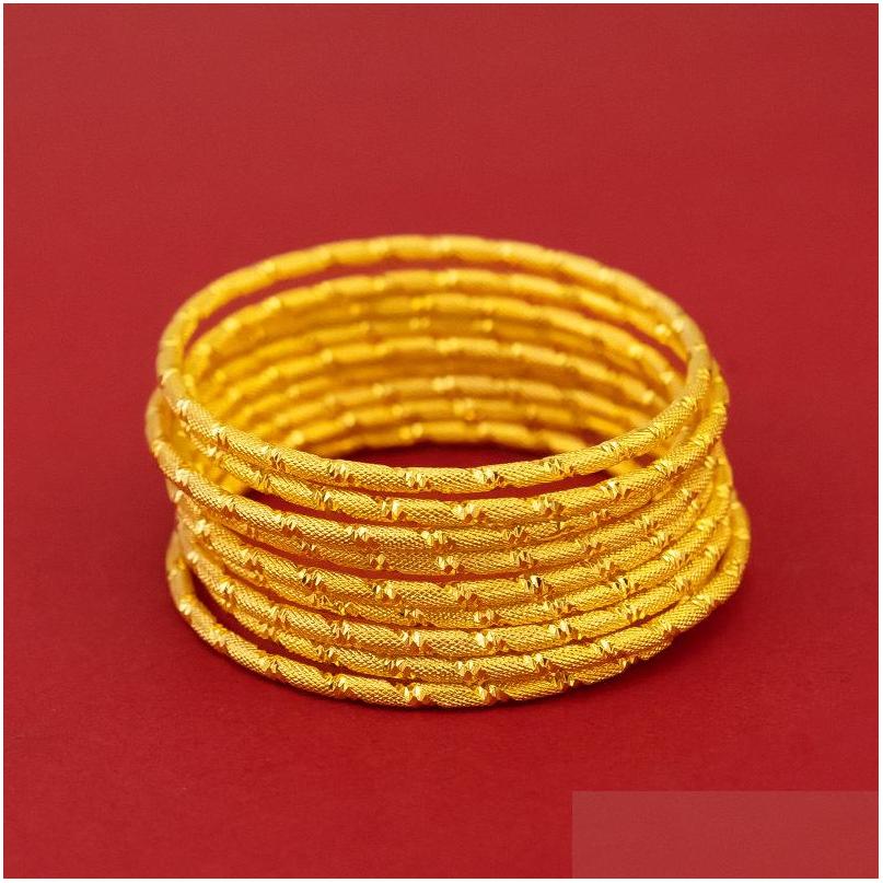 

Car Dvr Bangle Wholesale Fashion Bangles Woman Birthday Gift Exquisite Thin Round 24Kt Gold Bracelet Drop Delivery Jewelry Bracelets Dhyxp