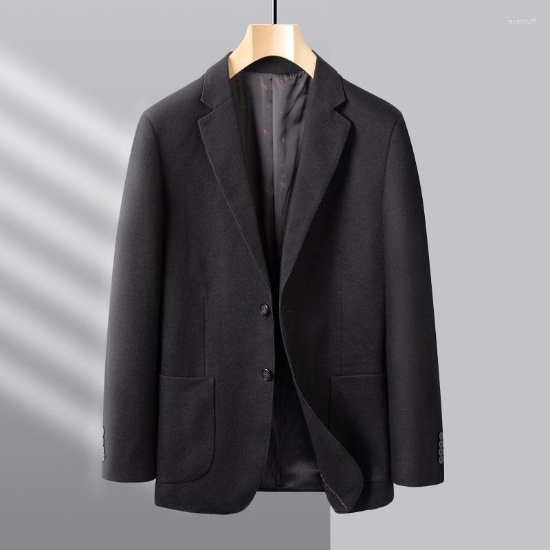 

Men's Suits 2023 Pure Black Wool Suit Business Fall Men's Coat Cut Label Jacket, 02